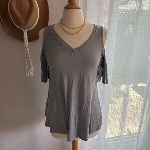 Abound Gray Sleeveless Cut Out Blouse